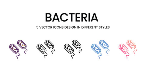 Bacteria  Icons different style vector stock illustration