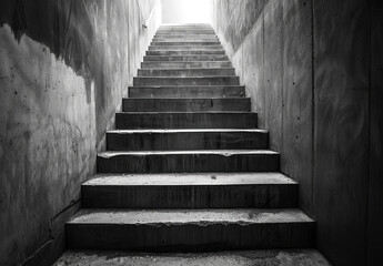 Light falling on the stairs from the open door
