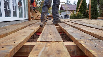 Carpenter Building a Wooden Table