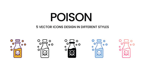 Poison  Icons different style vector stock illustration