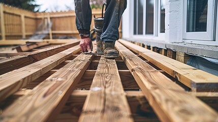 Carpenter Building a Wooden Table