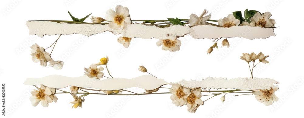 Canvas Prints Flower with paper png element set on transparent background