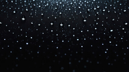 Fototapeta premium Rain Droplets on Black Background