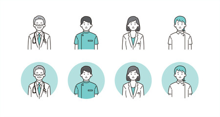 福祉、医療従事者の人物のベクターイラスト素材