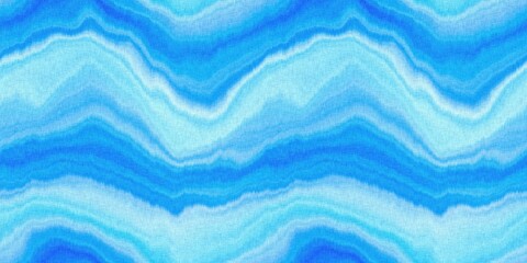 Wavy tie Dye stripe with linen effect seamless ribbon texture. Masculine blue white striped print edging.  © Limolida Studio