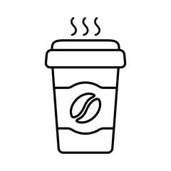 Hot coffee cup icon. Paper coffee cup icon isolated on white background.