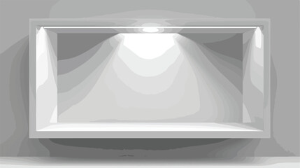 3d white niche shelf box showcase frame with light vector
