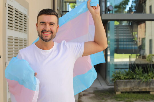 Human supporting the trans movement with solidarity