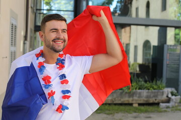 French supporter rocking the blue, white and red colors