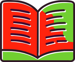 open book, icon offset fill