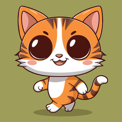 cartoon cat with large eyes and a smile cute cat Collection of cartoon cats peeking out the window.