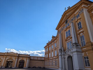 Courtyard of Melk Abbey on a sunny day. Austria