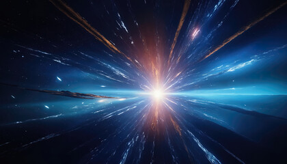 Naklejka premium Beautiful blue abstract shimmering space background 