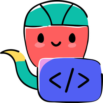 python programming language, icon doodle offset fill