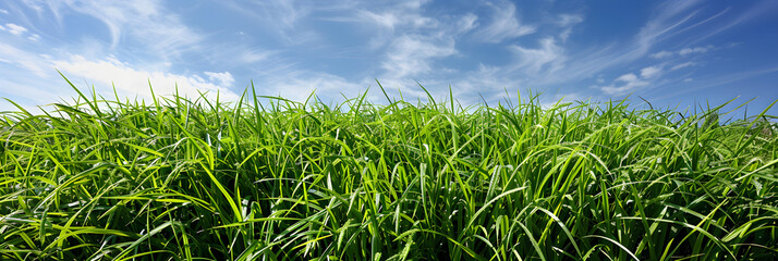 Radiant Zoysia Grass Basking under the Tranquil Summer Sky