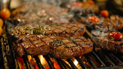 Meat steak food illustration generated by ai