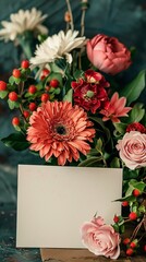 Floral Arrangement with Blank Card