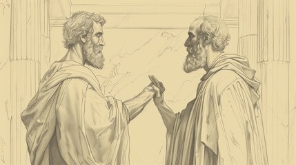 Fototapeta premium Prophet Isaiah Receiving Vision of the Lord in the Temple - Biblical Watercolor Illustration