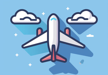 Plane line vector icon . 