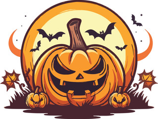 Halloween pumkin icon. vector illustration.