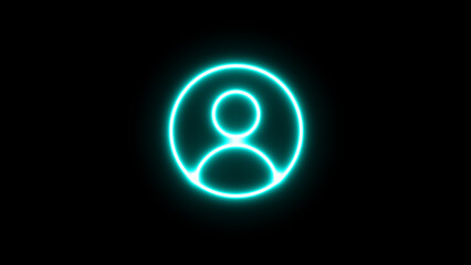 Neon Profile icon. User account icon, user in circle illustration icon. Avatar icons set. people head silhouettes.