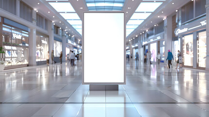 Department store with blank space board for service and product advertisement.