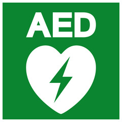 AED Automated External Defibrillator Symbol Sign, Vector Illustration, Isolate On White Background Label .EPS10
