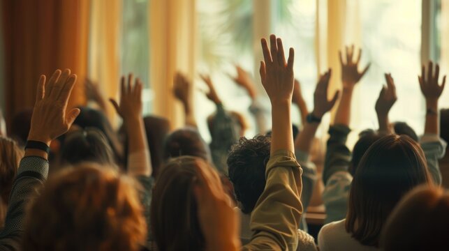 people raising hands