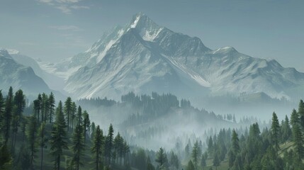 Mountain landscape nature backkgroundd illustration geenerated by AI