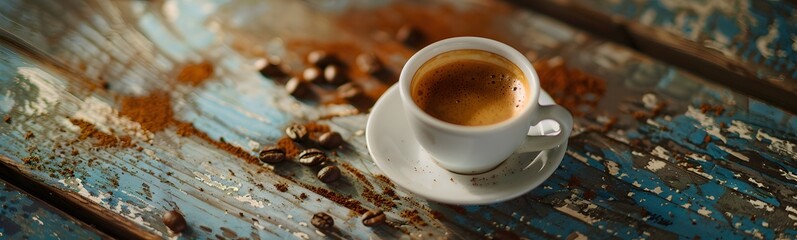 coffee on wood table