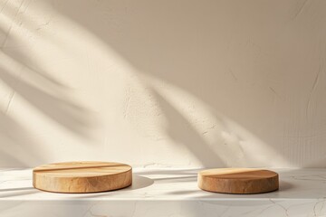 Wooden bases on table - Powered by Adobe