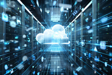 Scalable cloud solutions for virtual environments, focus on, realistic, fusion, advanced tech facility backdrop