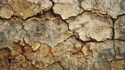  The cracked, weathered texture of this background resembles the peeling surface of an old, weathered stone wall.