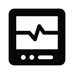Ecg machine icon design isolated on white background