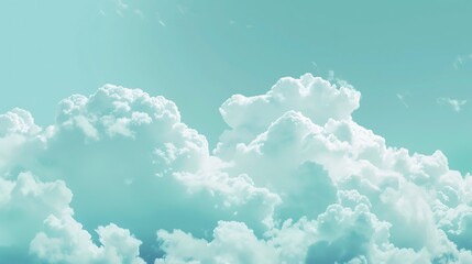 Serene Horizon: Clear Blue Sky with Fluffy Clouds, Advanced Analogous Color Scheme
