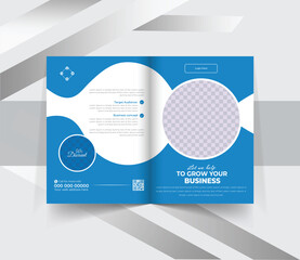 Professional Corporate service business Page bifold brochure design template