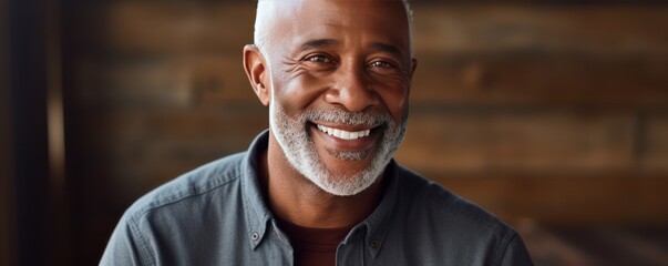 Brown Background Happy black american independant powerful man. Portrait of older mid aged person beautiful Smiling boy Isolated on Background ethnic