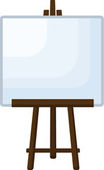 Vector illustration of an empty canvas on a classic wooden easel, suitable for art themes