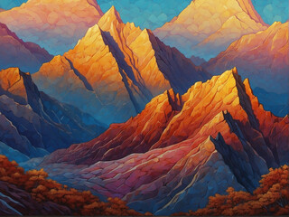 Majestic Mountain Sunset View