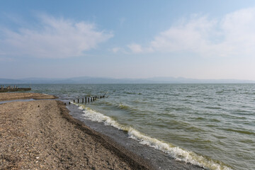 汽水湖である宍道湖の湖畔からの景色