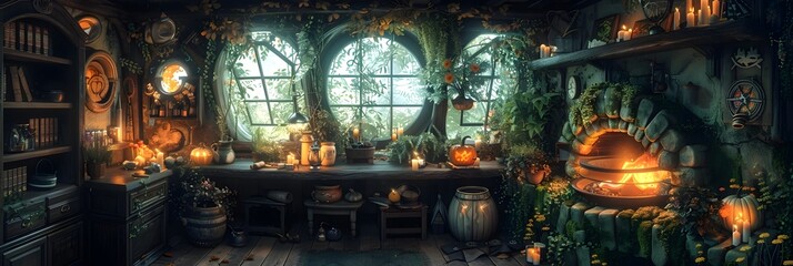 A Witchs Cozy Candlelit Cottage A Nostalgic Invitation to a Magical Autumn Holiday