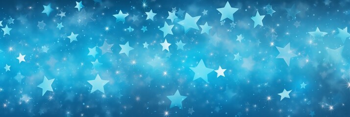 stars azure background texture with copy space text blue