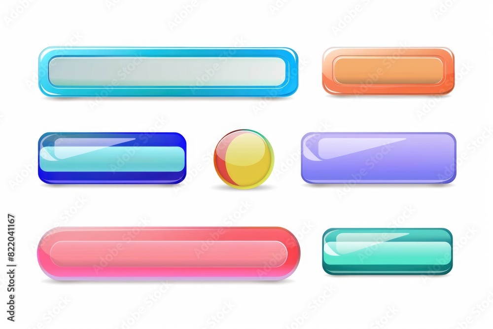 Aufkleber colorful set of four different buttons, perfect for various design projects