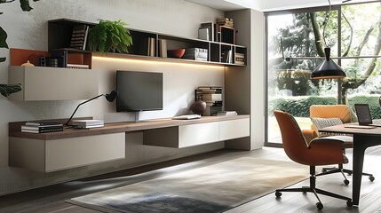 Efficiency and Elegance: A Contemporary Home Office Inspiring Creativity and Productivity in the Comfort of Modern Design - A5B25