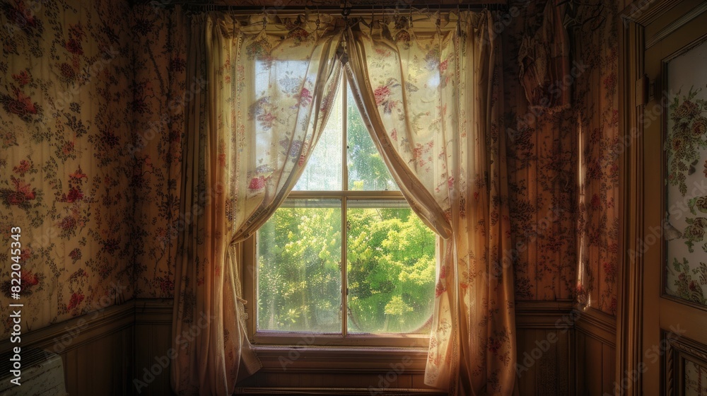 Poster a simple window in a room, suitable for interior design projects