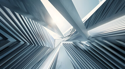 Futuristic Interplay of Linear Structures - Abstract ZZ Architectural Concept