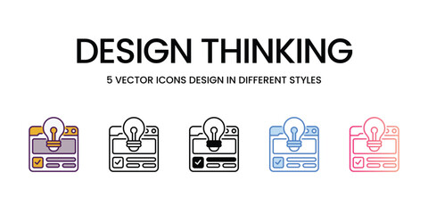 Design Thinking Icons different style vector stock illustration