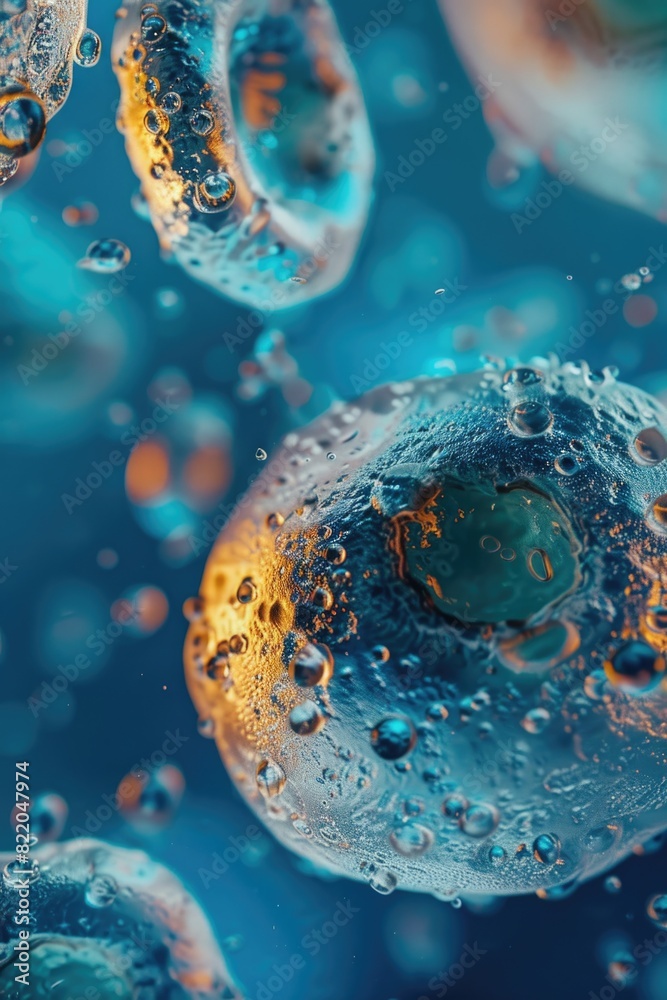 Poster A bunch of bubbles floating in the water. Suitable for various projects