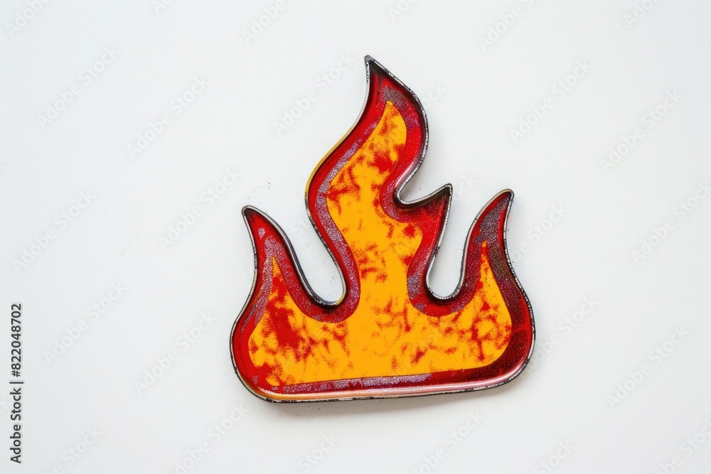 Poster a vivid image of fire burning on a white background. ideal for illustrating concepts of danger and d