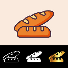 The Baguette icon is an elegant representation of the classic French bread, ideal for bakery websites, culinary blogs, and food-related projects.